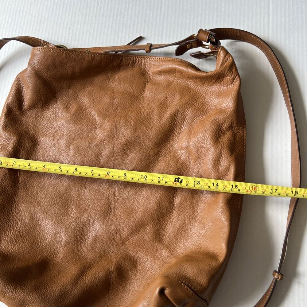 Zara Man/Women Brown Large Cow Leather Bag Backpack Convertible💖EXCELLENT💖 - Picture 3 of 12
